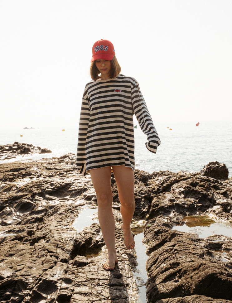 Camiseta de Manga Larga “Cap Roig Stripes” con Bordado