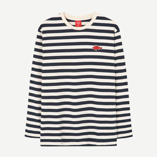 Camiseta de Manga Larga “Cap Roig Stripes” con Bordado