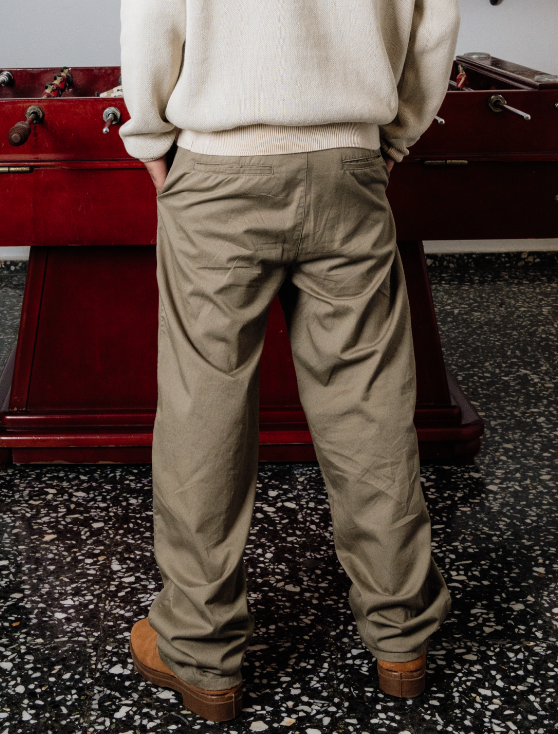 Pantalón Chino de Algodón en Camel de Esparter
