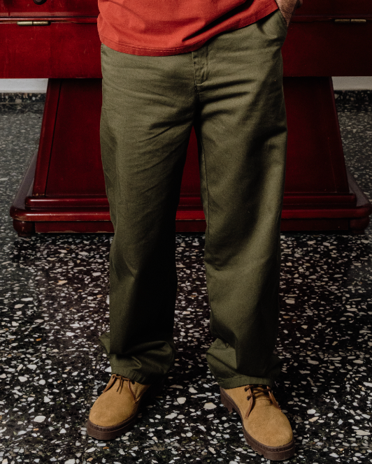 Pantalón Chino de Algodón en Khaki de Esparter