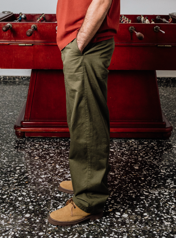 Pantalón Chino de Algodón en Khaki de Esparter