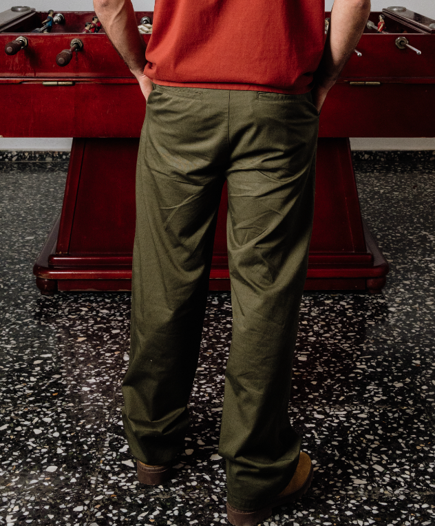 Pantalón Chino de Algodón en Khaki de Esparter