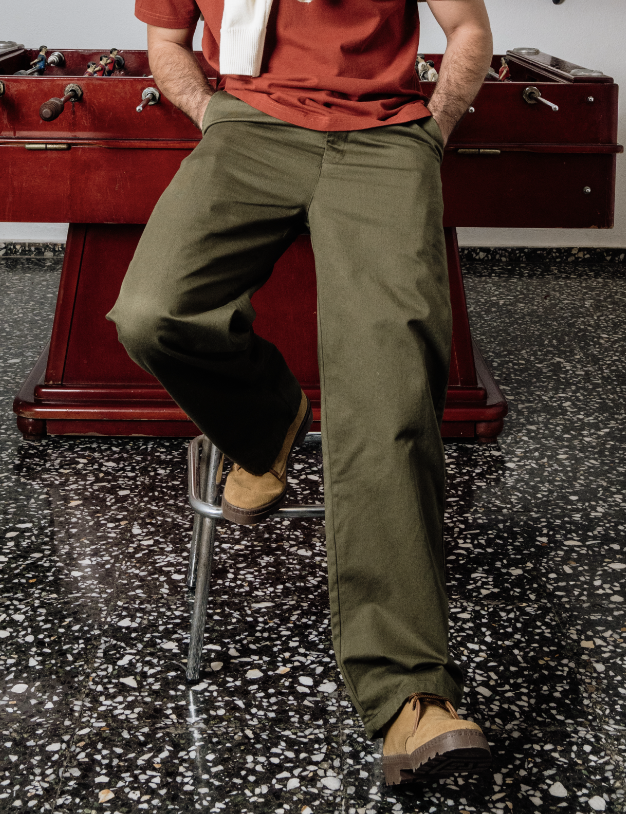 Pantalón Chino de Algodón en Khaki de Esparter