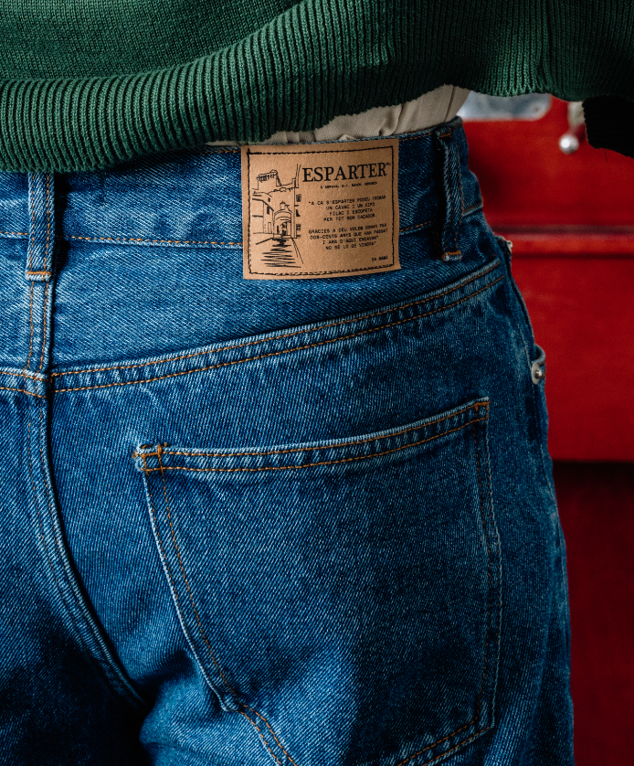 Jeans Rectos en Denim Azul Claro de Esparter