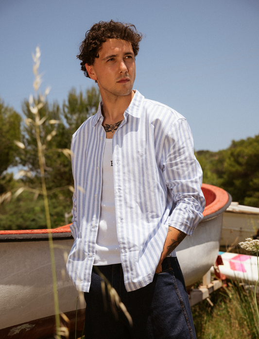 Camisa Rayas Detalle Bordado