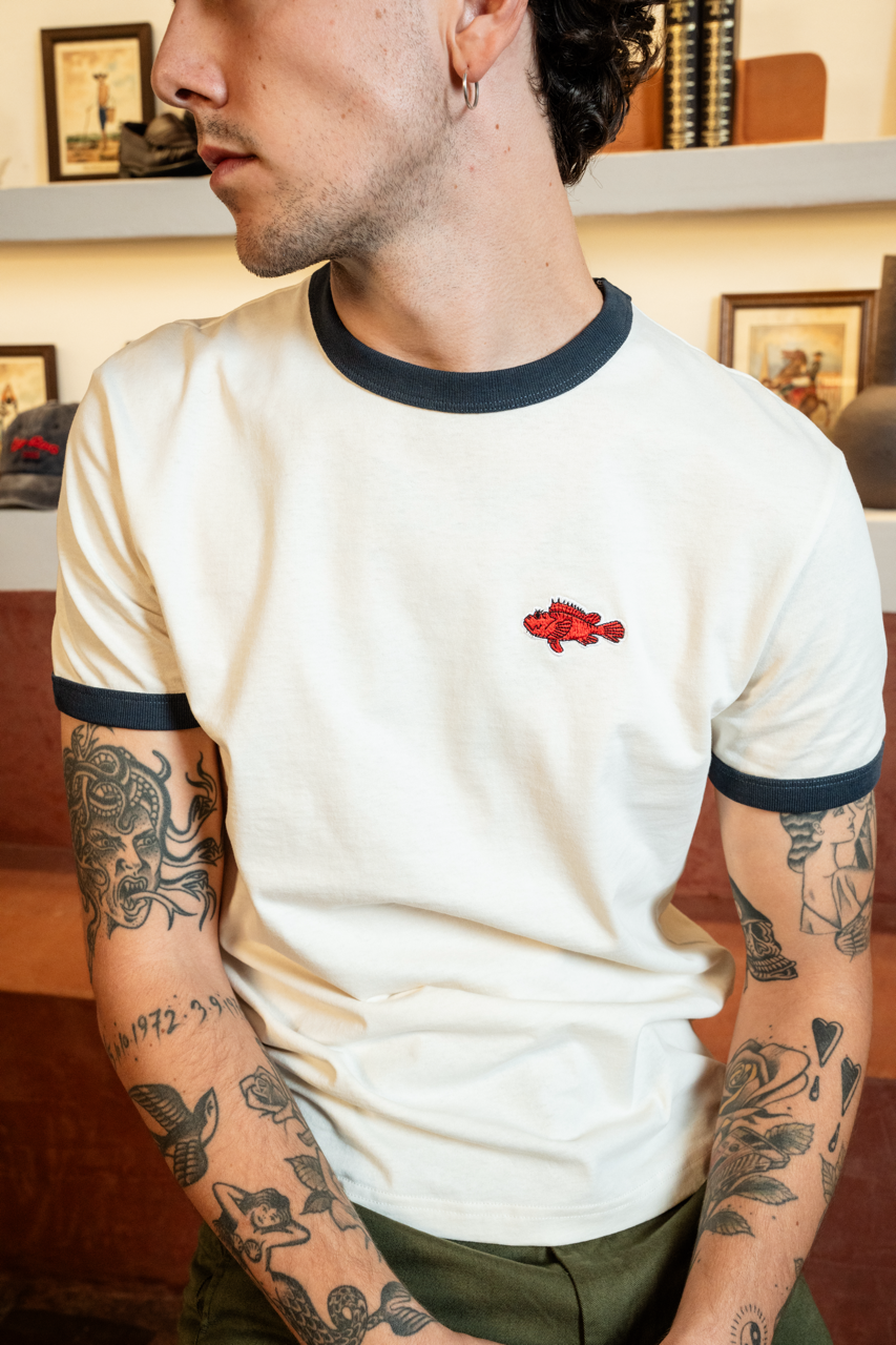 CAMISETA BEIGE CAPROIG CONTRASTE