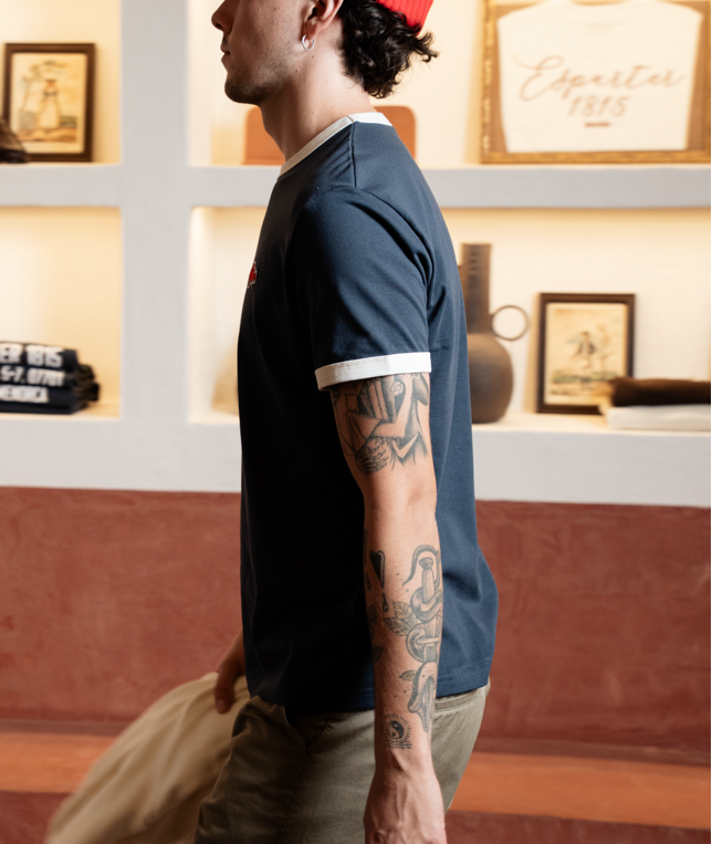 CAMISETA NAVY CAPROIG CONTRASTE